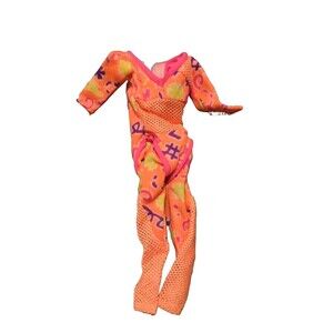 Barbie Workin Out Teresa Bodysuit Leotard Orange Mesh #17318 Mattel 1996